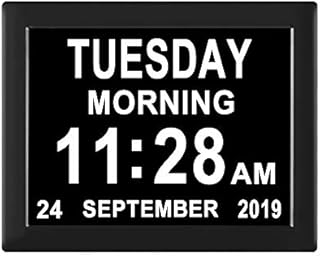[8 Alarm Options] Extra Large Day Date Month Clocks 3 Medication Reminders Digital Calendar Day Dementia Clock for Seniors Elderly Vision Impaired Memory Loss Clock