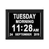 Jaihonda [8 Alarm Options] Extra Large Day Date Time Clocks Auto Dimmer+Battery Backup Digital Calen