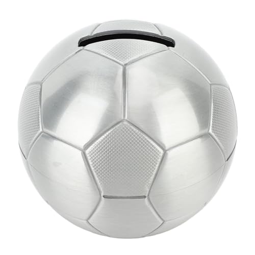 Rushbom Metal Soccer Bank Large Capacity Decorative Multifunction Soccer Ball Bank Football Money Bank for Kids Boys Girls, #711, Rushbom2b9gzh1iag