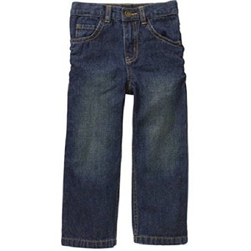 Image of Healthtex Baby Toddler Boy 5-Pocket Straight-Fit Jeans, Dark Wash, 18 Months