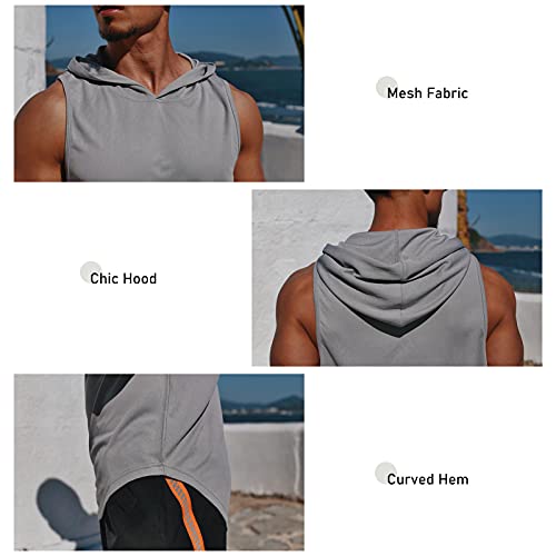 Irovami Colete masculino com capuz esporte basquete ginástica treino de secagem rápida solto regatas