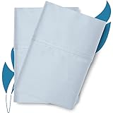 Picture of Ashton Sheets Luxury Egyptian Cotton King Pillow Cases Set of 2-800 Thread Count King Pillowcases, Soft, Sateen Weave Cooling Pillowcase, Extra Long Staple Hotel Quality Pillow Cover - Light Blue