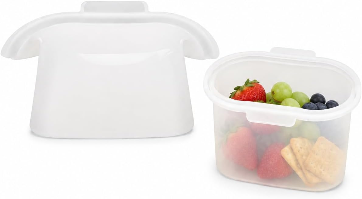 white Everbag Silicone Food Storage Bags, Reusable Stand Up Freezer Bags