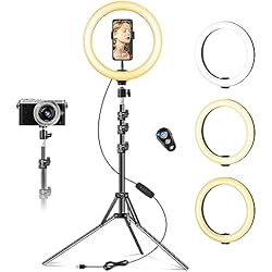 Tripode Alto Para Celular Aro de Luz con Trípode Alto (Altura Total 1,8 m), 10.2´´ Ring Light con Control Remoto, Aros de Luz para Móvil TIK Tok, Anillo de Luz LED para Fotografía, Maquillaje, Flash, Youtube, Vídeo