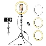 10' Ring Light con treppiede, Luce ad Anello a LED con Telecomando Wireless, Luce del Cerchio dimmerabile per...
