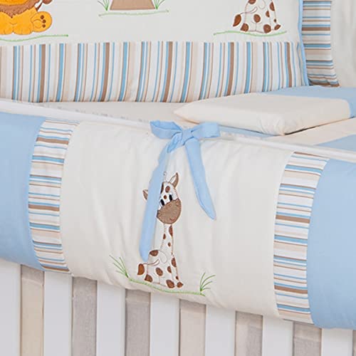 Kit Berço Menino Selva Azul Bebê Pingo de Gente 9 Peças