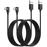 SUNGUY Cable Carga Micro USB Largo 90 Grados USB 2.0 a Micro B Cable Carga Rápida y Sincronización Datos Compatible con Samsung S7/S6 Edge, PS4 - [2m*2]