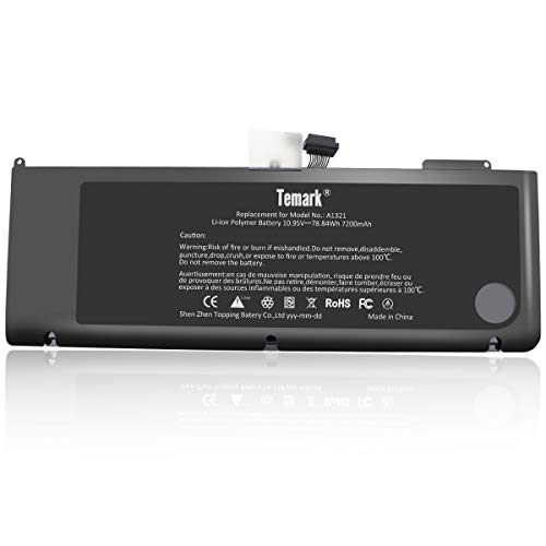 Temark New A1321 Laptop Battery Compatible With Macbook Pro 15 Inch A1286 (Only For 2009 2010 Version),Fit Mb985 Mb986J/A Mc118 Mb986 020-6380-A 020-6766-B #TOP3