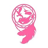 Stickers gravés Attrape-rêves Colombes Oiseaux Plumes 30x49.1cm Culture du tatouage Rose