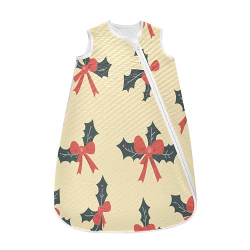 Kigai Christmas Holly Leaves Baby Sleep Sack Wearable Blanket Sleeping Bag 2-Way Zipper Soft Swaddle Transition Sack