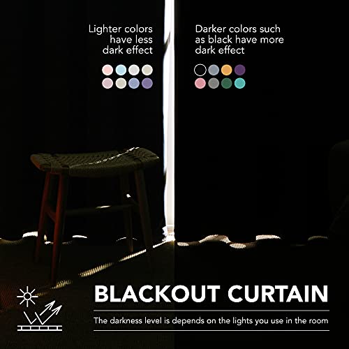 Image of Deconovo Blackout Grommet Top Window Coverings Thermal Insulated Light Blocking Curtains for Bedroom, 52x95 Inch, Olive Yellow