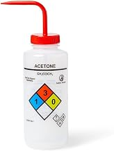 United Scientific™ UniSafe™ Acetone Vented Wash Bottle, 1000 mL, Designed for use in the Laboratory, Classroom, or Home, Pack of 4, LDPE