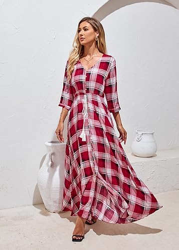 Image of Casual Summer Dresses for Women 2026 Maxi Dress Flowy Bohemian Beach Party
