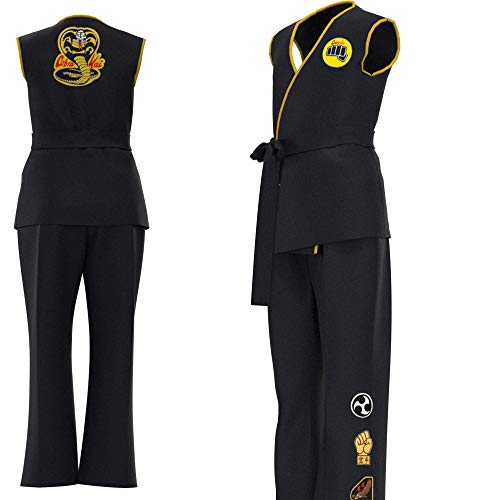 Disfraz de Cob-ra Kai para mujer, camiseta con cinta para la cabeza, disfraz de Karate Gi Cosplay No Mercy para hombre