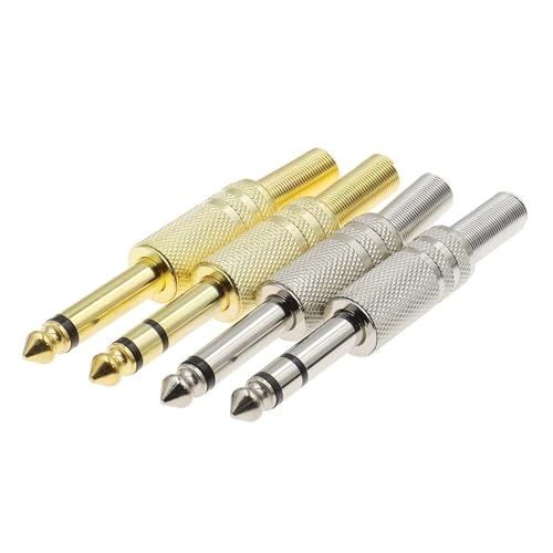 Conector de 6.35 mm de 2 polos para reparar cables de microfono 3
