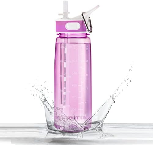 Micacron Water Bottle with Straw 2.5 Litre Sports Drinking Bottle, Daily Water Intake Bottle with Motivational Time Marker to Remind the Drinking Time, BPA-Free, Ideal for Gym Office Camping