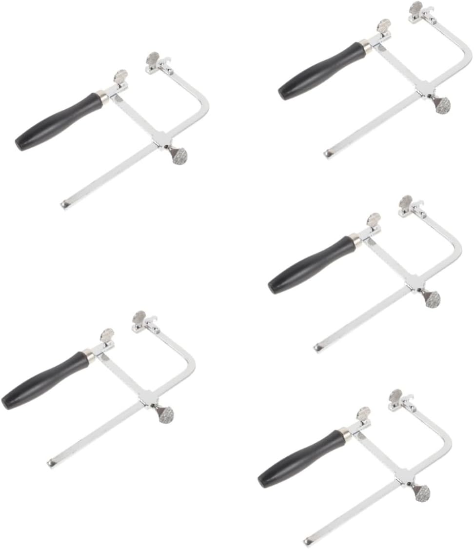 DOITOOL 5pcs Woodworking U-shaped Bow Saw Stable Handle for Jewelry Making and Processing Tool for Precise Cutting and Easy Handling