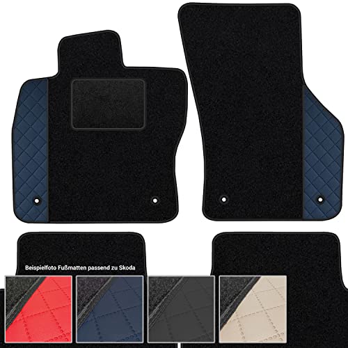 moto-MOLTICO Fußmatten Auto Velours Autoteppiche Schwarz Automatten Set 4-teilig - Auffälliges...