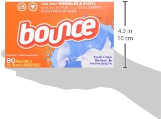 Bounce Fabric Softener Dryer Sheets, Fresh Linen, 80 Count (Pack of 3)