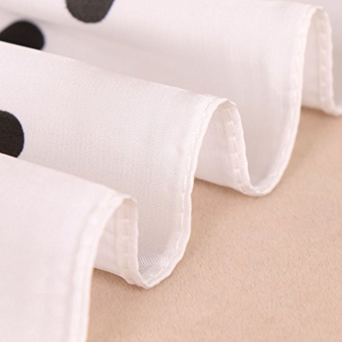 Lmverna White Square Scarf Polka Dot Square Scarf White Women Plain Polyester Lightweight Scarves 27 By 27 Inch (Dot-White) #TOP2