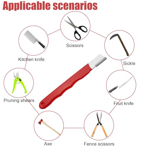 2pcs Pocket Blade Sharpener - Premium Tungsten Steel Garden Tool Sharpener for Pruning Shears, Hatchets, Scissors, Sickle, Fence Shears - Image 4