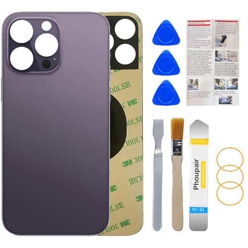 Phoupair Back Glass Replacement Compatible with iPhone 14 Pro 6.1-Inches with Repairing Toolkit (Deep Purple) by Phoupair - Used condition - US$9.88