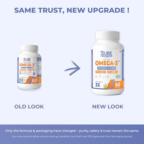 Image of Omega 3 Fish Oil Capsules | Triple 3X Strength 450mg EPA & 300mg DHA | Re-Esterified Triglyceride (rTG) Form | Vitamin D3 K2-MK7 & Vitamin E | Lemon Flavour | Burpless | Pack of 2 | 120 Softgels