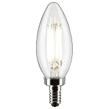 Satco S21275 5.5W LED Filament B11 Clear Light Bulbs, 3500K Neutral White, E12 Candelabra Base, 500 Lumen, 90 CRI, Dimmable, Wet Location, 6 Pack – view 2