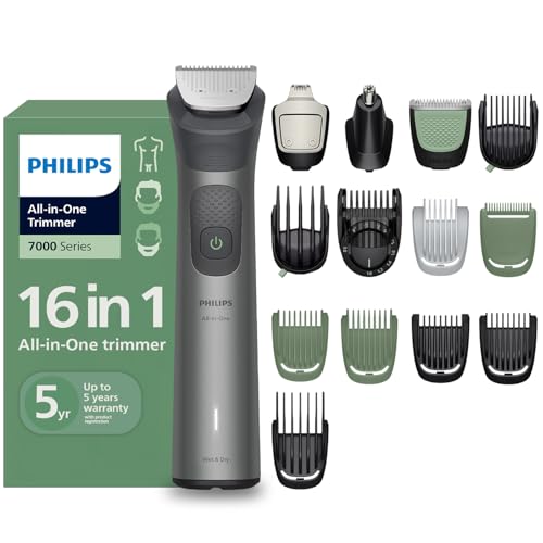 Philips India's No.1 Men's Trimmer* | 16-in-1 Trimmer | BeardSense Technology | Precision Trimming | Face, Hair, Body, Private Parts | IPX7 Waterproof | 5 yrs warranty* | 120 Min Runtime | MG7931