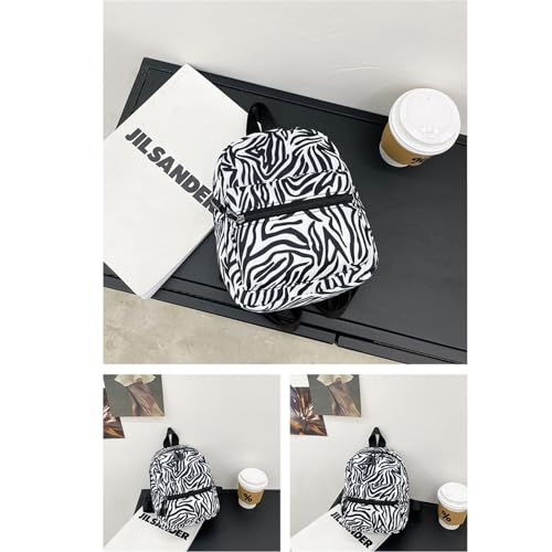 Generic Cute Backpack Bag Large Capacity Nylon Waterproof Lightweight Casual Laptop Daypack Work College Travel-Zebra3