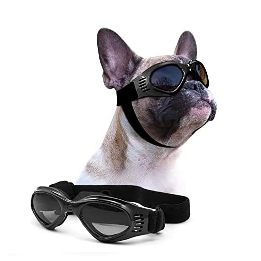 Petleso Dog Goggles Medium Breed, Dog Sunglasses for Medium Dogs Eye Protection Windproof, Black