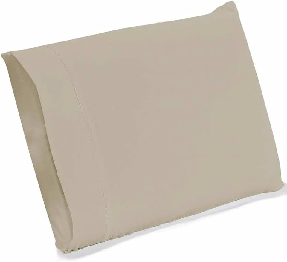 Kit 02 Fronhas Classic Tecido Percal 400 Fios 70x50 cm Antiácaro, Anti-pilling com Toque Macio - Bege