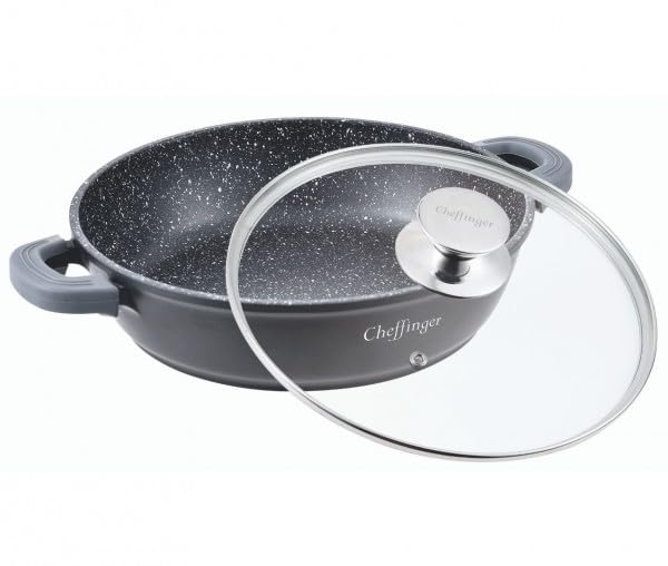 Pfanne Bratpfanne Schmorpfanne mit Glasdeckel Aluguss Ø 28 CF-SC28
