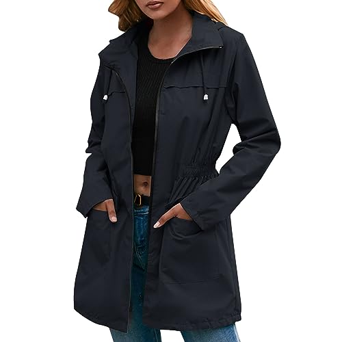 Manteau de pluie coupe-vent femme veste sport alpinisme mi-longue