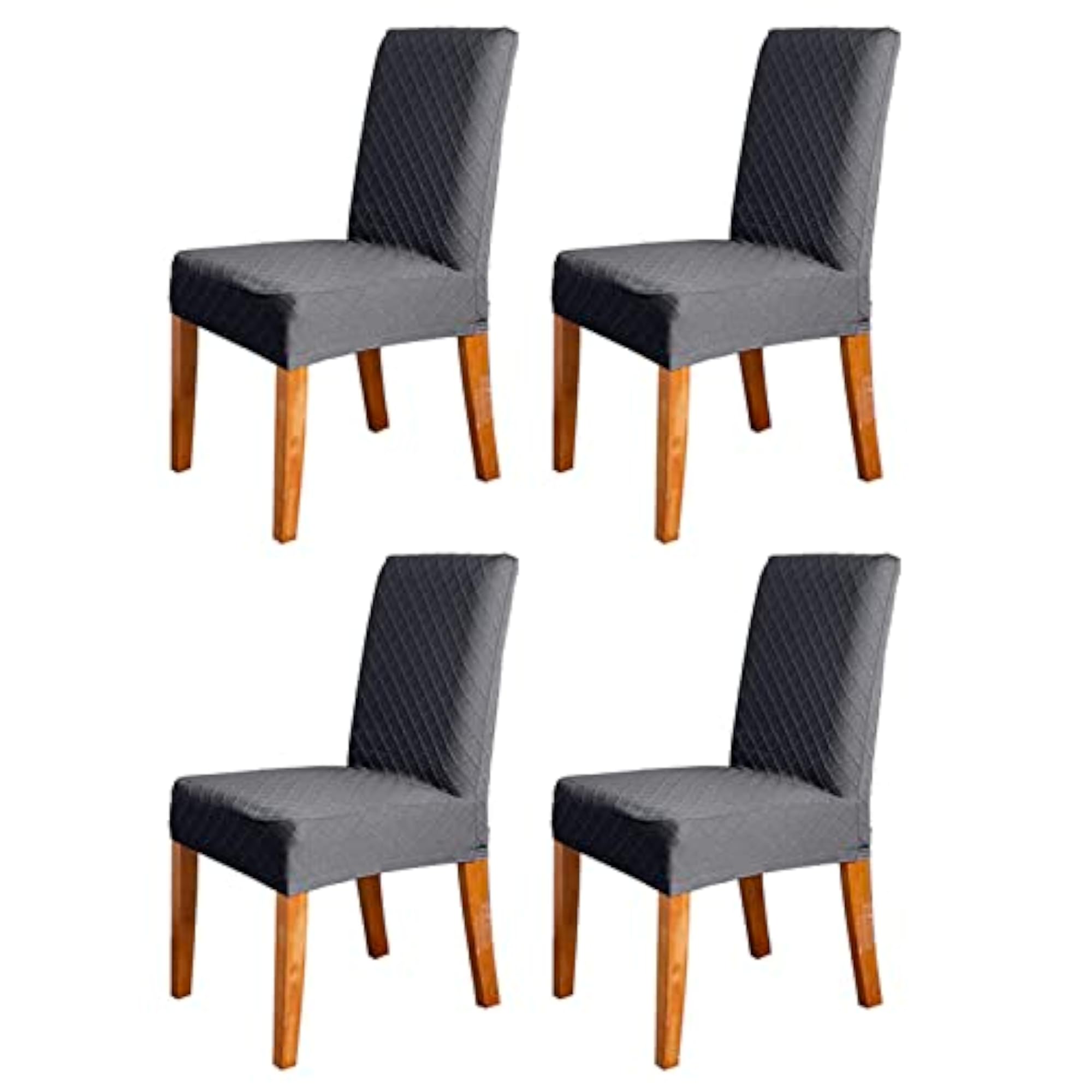 Stretch Solid Diamond Lattice Dining Chair Covers