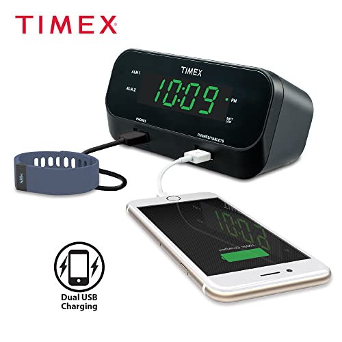Timex Alarm Clock With Usb Charging Station, Rediset Digital Clock For Bedroom With Dual Alarms, Programmable Snooze, Nap Timers, 5W And 10W Usb Hub For Iphone And Samsung Devices (T129Bq) #TOP1