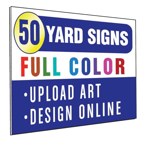 50-Pack of Full-Color 24x18 Custom Yard Signs, UV Ink Printed Full Color on White 4mm Coro.