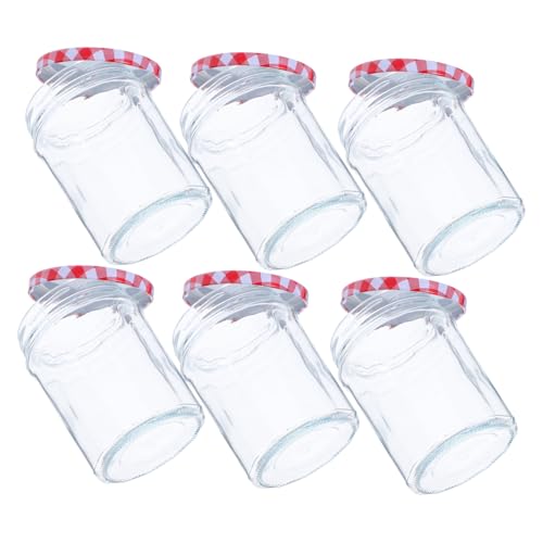 PEPLAYTAL 6 Botellas De Vidrio Para Almacenamiento Frascos Herméticos Frascos Herméticos Para Alimentos Recipientes
