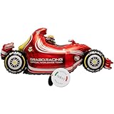 balloa Folienballon XXL Rennauto, Helium Ballon Auto Racing, Luftballon Formelauto Motorsport für Party, Partydeko Geburtstag, Geschenk zum Kindergeburtstag Junge Mädchen, Rennwagen Ballons, 100cm