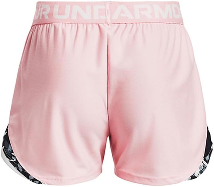 Under Armour Girl's Play Up Tricolor Shorts (Big Kids) Prime Pink/White SM (8 Big Kid)