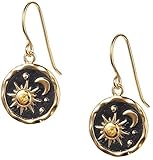 Vintage Sun and Moon Drop Dangle Earrings Moonstone Hook Bohemian for Women s Antiqued Silver Earring Fashion