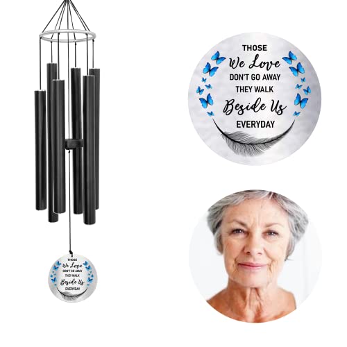 Image of ASTARIN Personalized 30 inch Bereavement Wind Chimes for Outside, Memorial Gift in Remembrance of a Loved One, Sympathy Gift for Loss of Mother Father Husband, Garden Patio Decor