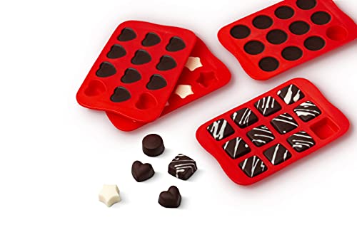 COLIBROX Candy and Chocolate Molds Silicone Shapes - 4Pcs Candy Molds Silicone Chocolate Mold Set - Universal Heart Chocolate Mold - Chocolate Candy Molds for Handmade Mousse Candy Muffin Brownie Cake - Thumbnail 4