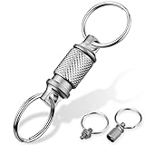 Titanium Quick Release Keychain, Detachable Key Ring Swivel Key Holder Anti-Slip Design with 2 Stainless Steel Key Rings UIInosoo for Double-End Pull Apart Keys Easily