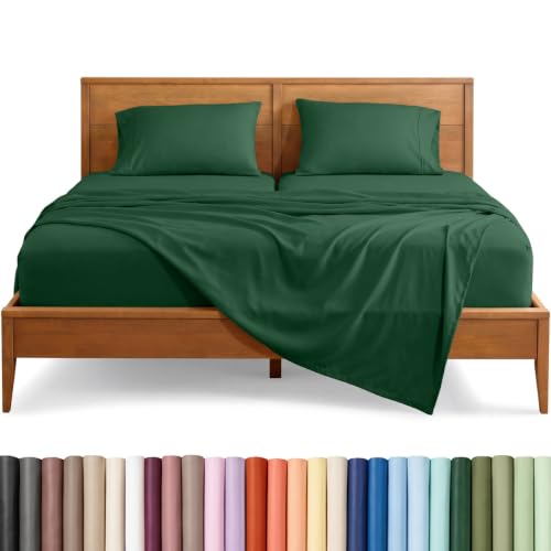 Bare Home Split King Sheet Set - 1800 Ultra-Soft (Split King, Forest Green)