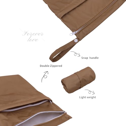 image for ALVABABY 2pcs Cloth Diaper Wet Dry Bags Waterproof Reusable with Two Z