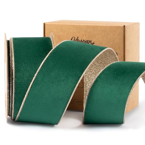 Keypan Green Velvet Ribbon for Christmas Tree...