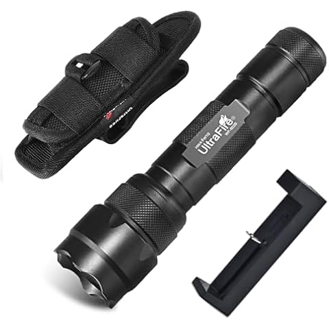 ULTRAFIRE WF-502B LED Flashlight with Holster,Single Mode Tactical Flashlight 1000 High Lumen Duty Flashlights with Belt Holster,Bright Handheld Mini Small Flash Light Upgrade Kit Cover