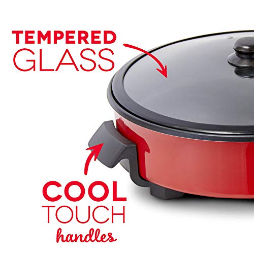 Dash Family Size Electric Skillet With 14 Inch Nonstick Surface + Recipe Book For Pizza, Burgers, Cookies, Fajitas, Breakfast & More, 20 Cup Capacity, 1400-Watt - Red #TOP2