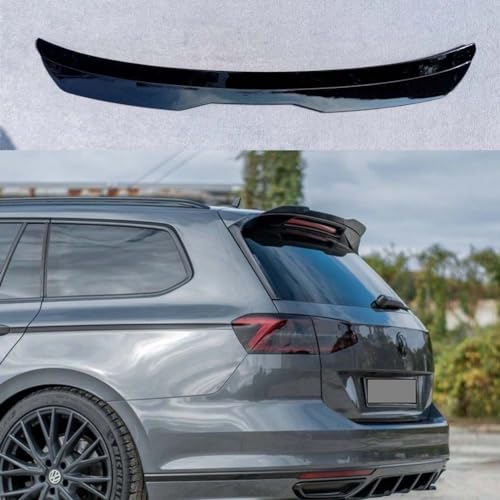 MPGOOD ABS-Heckflügel für Vw Passat B8 Kombi 2015 + glänzende Dachspoiler-Verlängerung Auto-Heckflügel-Spoiler für Passat R-Line B8 Glossy Black